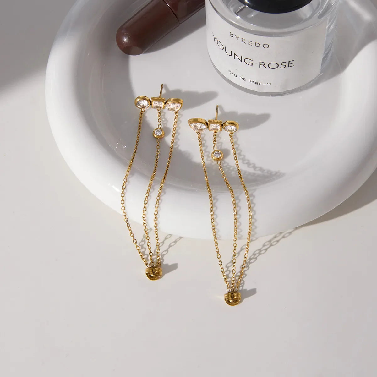 Brincos Pendentes com Zirconía | Ouro