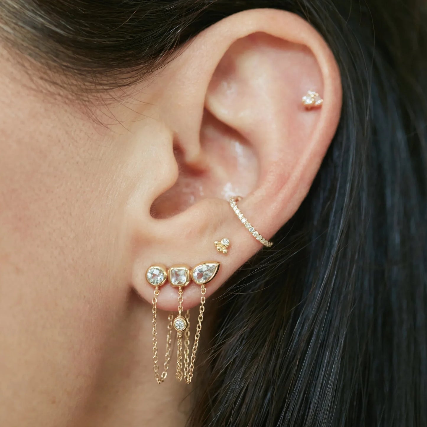 Brincos Pendentes com Zirconía | Ouro
