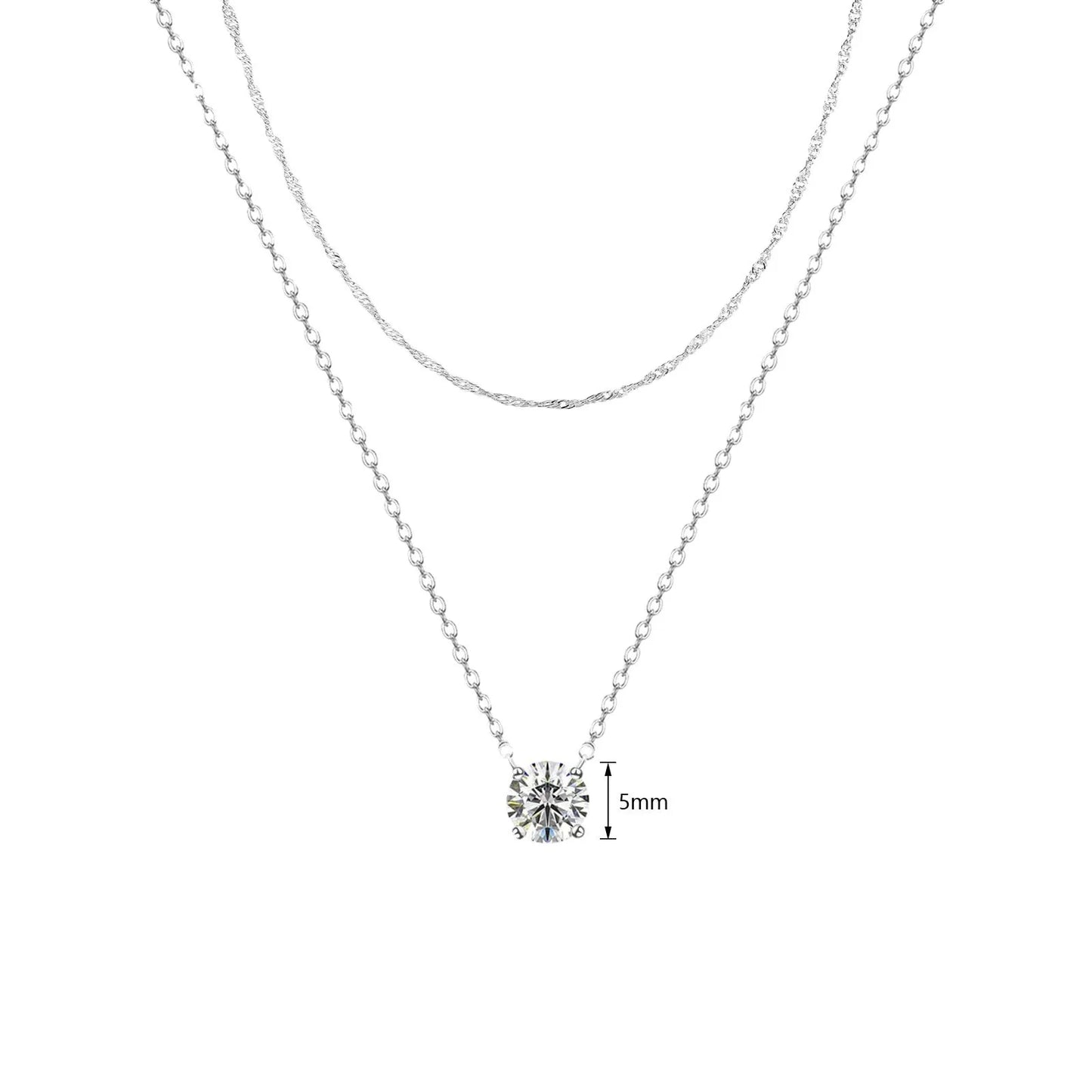 Colar com Pendente CZ em Camadas | Ouro & Prata